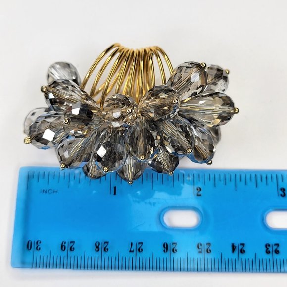 Swaroski Crystal Ring Flamboyant Unique Crystal Bicone Beaded Cluster Ring - Picture 6 of 12